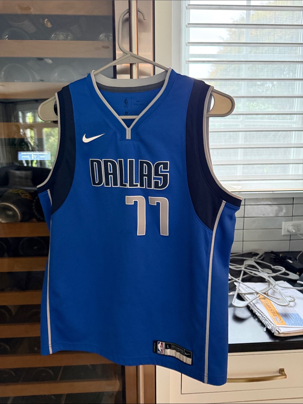 Nike Blue Dallas #77 Basketball Jersey
